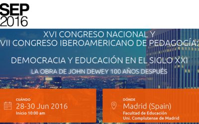 XVI Congreso Nacional y VII Iberoamericano de Pedagogía (SEP 2016): «Democracia y Educación en el siglo XXI»